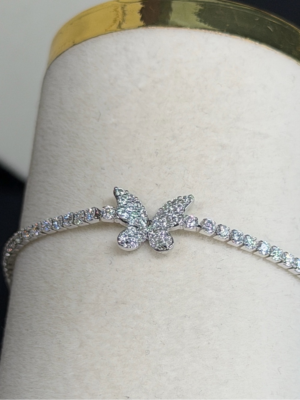 18k gold .21 CTW moissanite butterfly bracelet retail $240